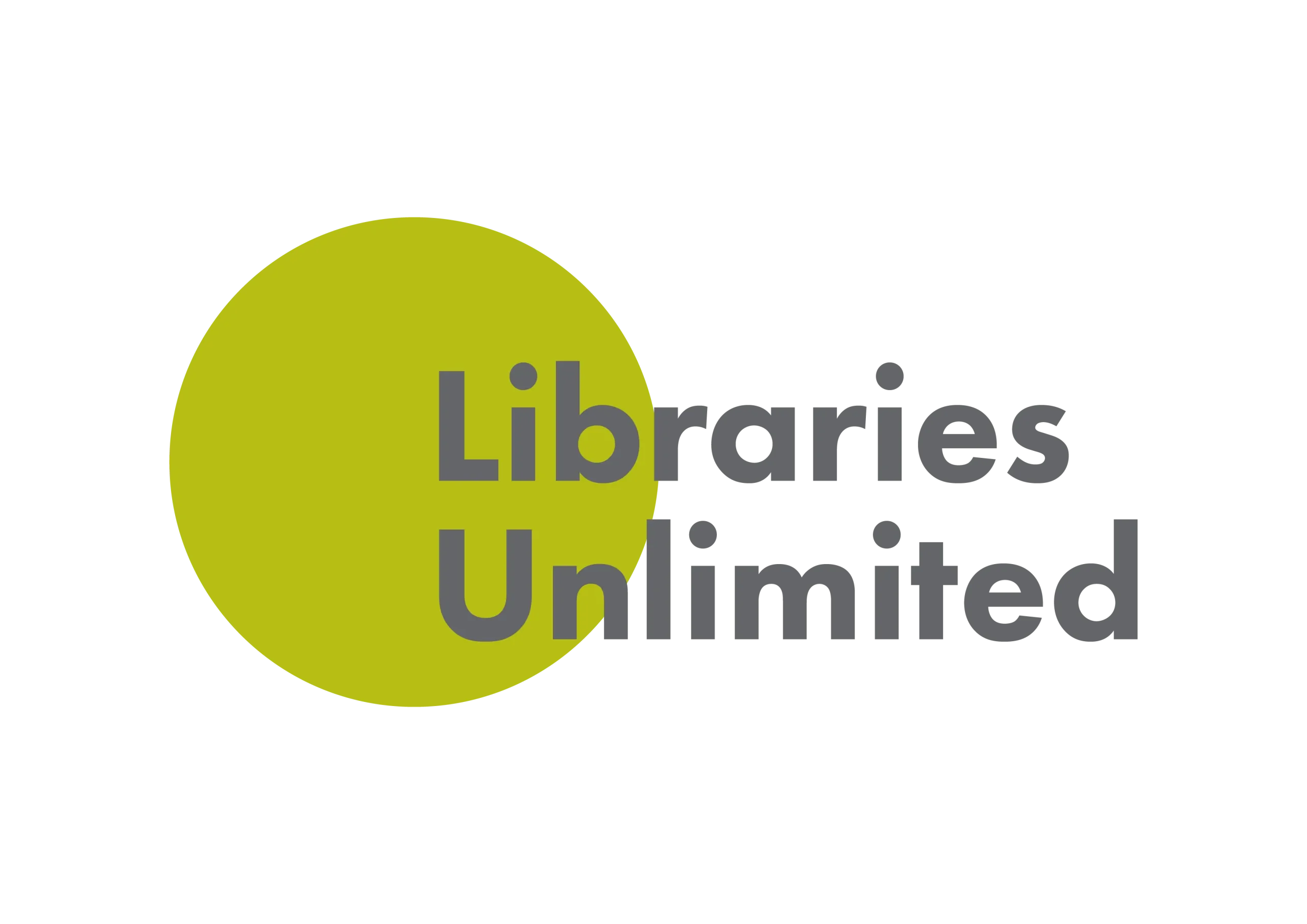 Libraries unlimited logo, circle with text